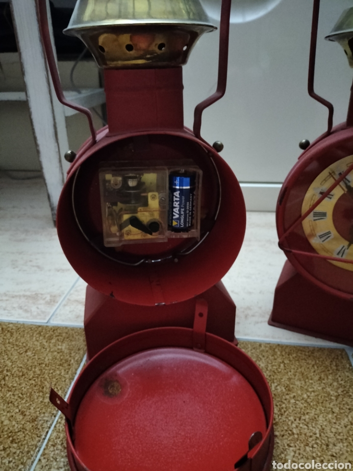 Relojes autom&aacute;ticos: Pareja relojes tipo farolillo de metal - Foto 4