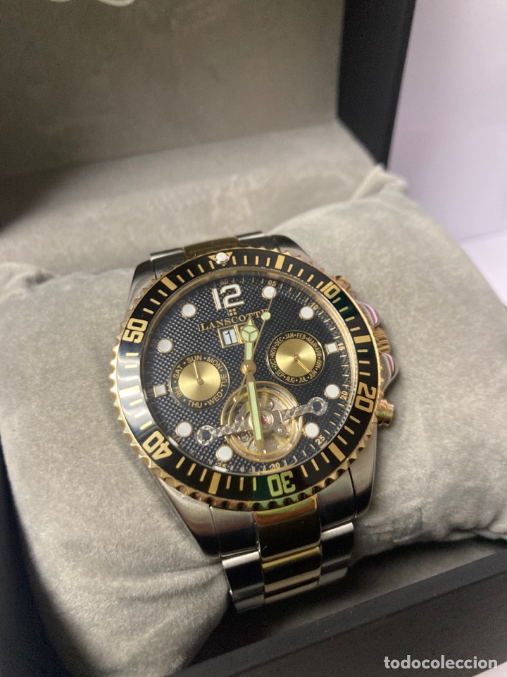 Relojes autom&aacute;ticos: Reloj autom&aacute;tico marca Lanscotte acero/dorado - Foto 7