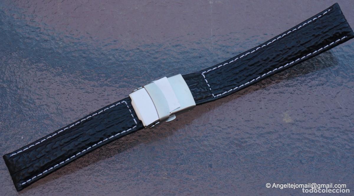 Relojes autom&aacute;ticos: Correa de piel con cierre de acero deployante. - Foto 3