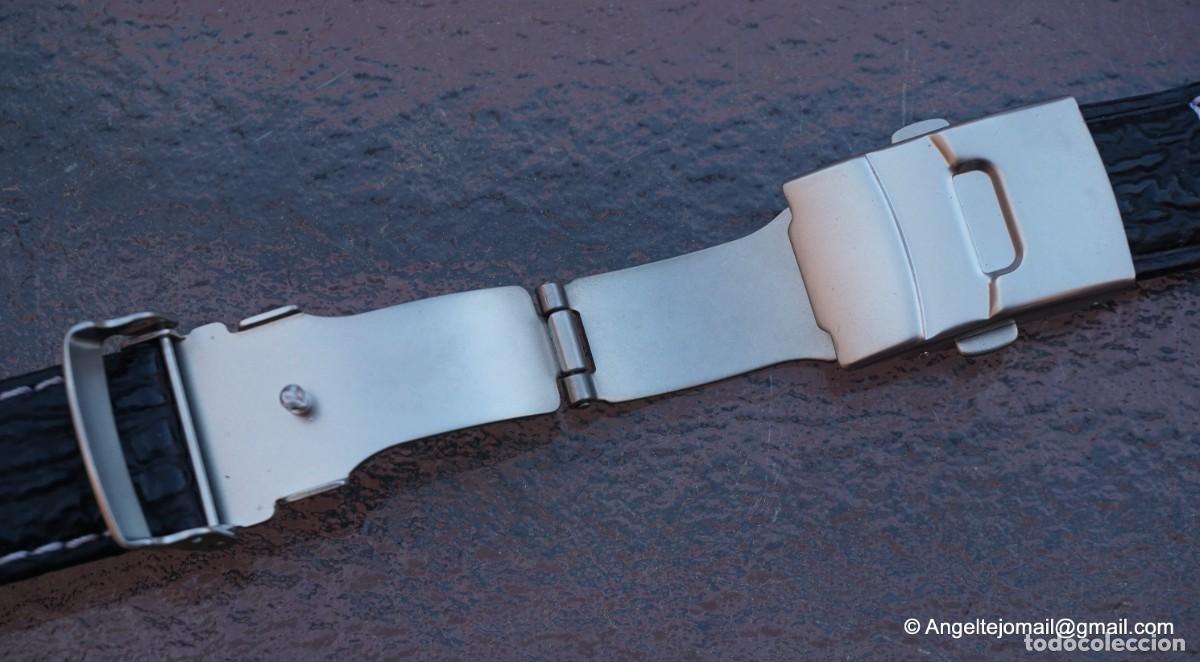 Relojes autom&aacute;ticos: Correa de piel con cierre de acero deployante. - Foto 5
