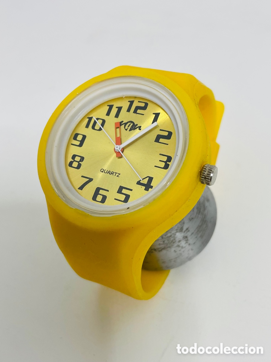 Relojes autom&aacute;ticos: Reloj amarillo silicona - Foto 5