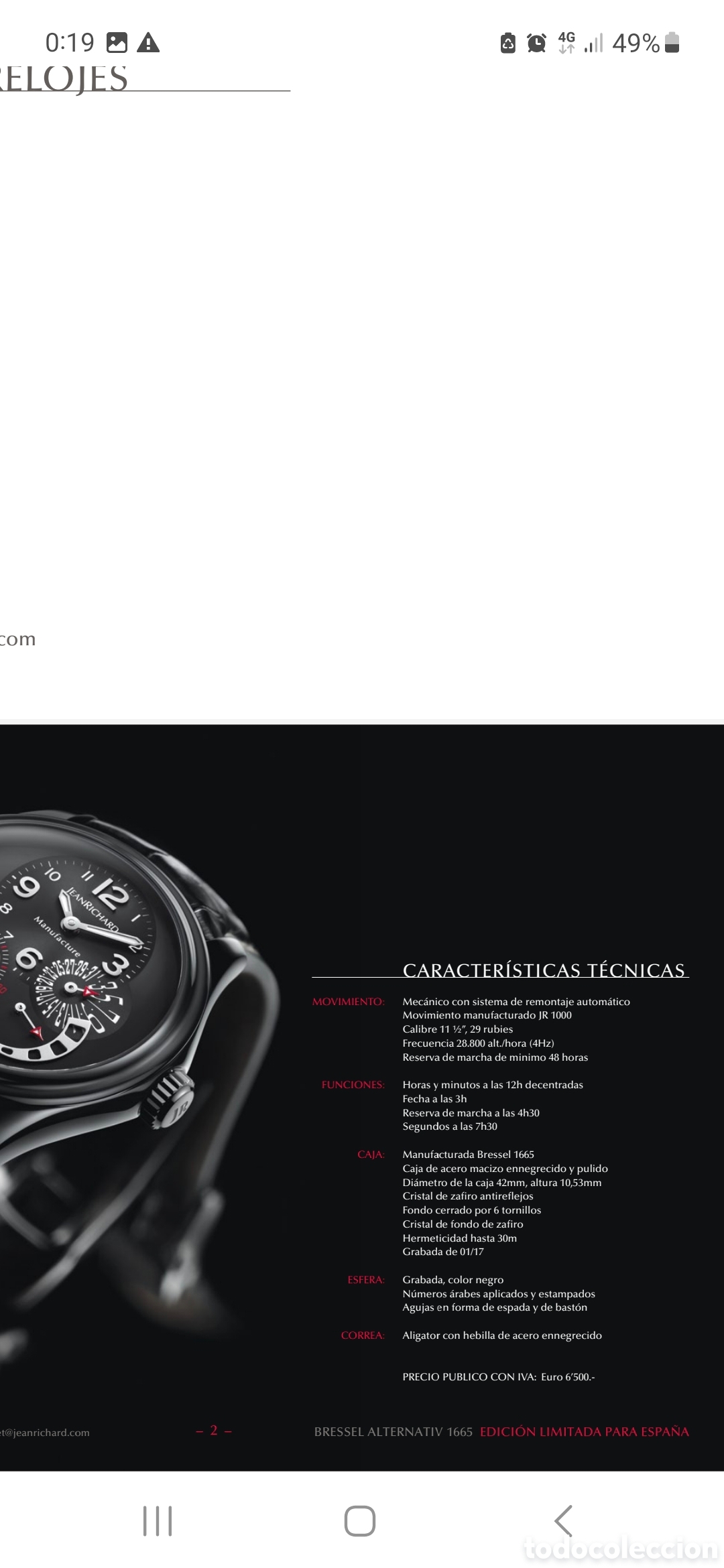 Relojes autom&aacute;ticos: Jean Richard edici&oacute;n limitada 17 piezas - Foto 3