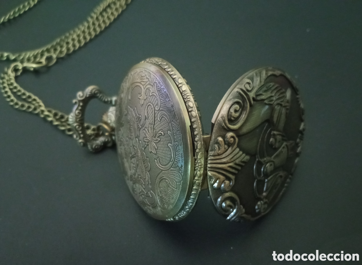 Relojes autom&aacute;ticos: RELOJ DE BOLSILLO CON CADENA. BUSTO CABALLO EN RELIEVE. - Foto 4