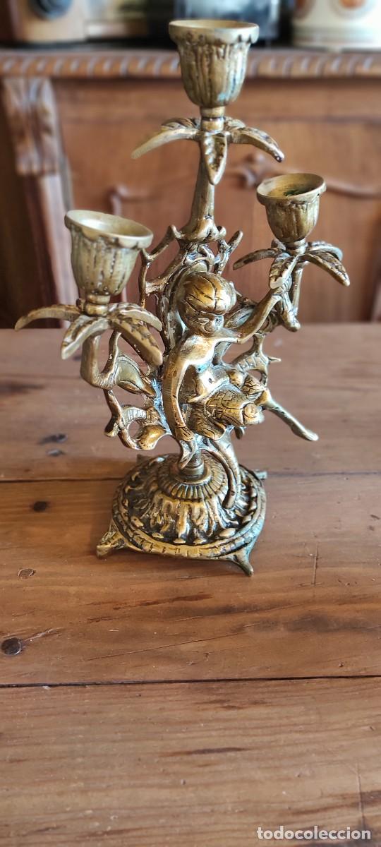 Relojes autom&aacute;ticos: RELOJ DE BRONCE Y PAREJA DE CANDELABROS - Foto 4