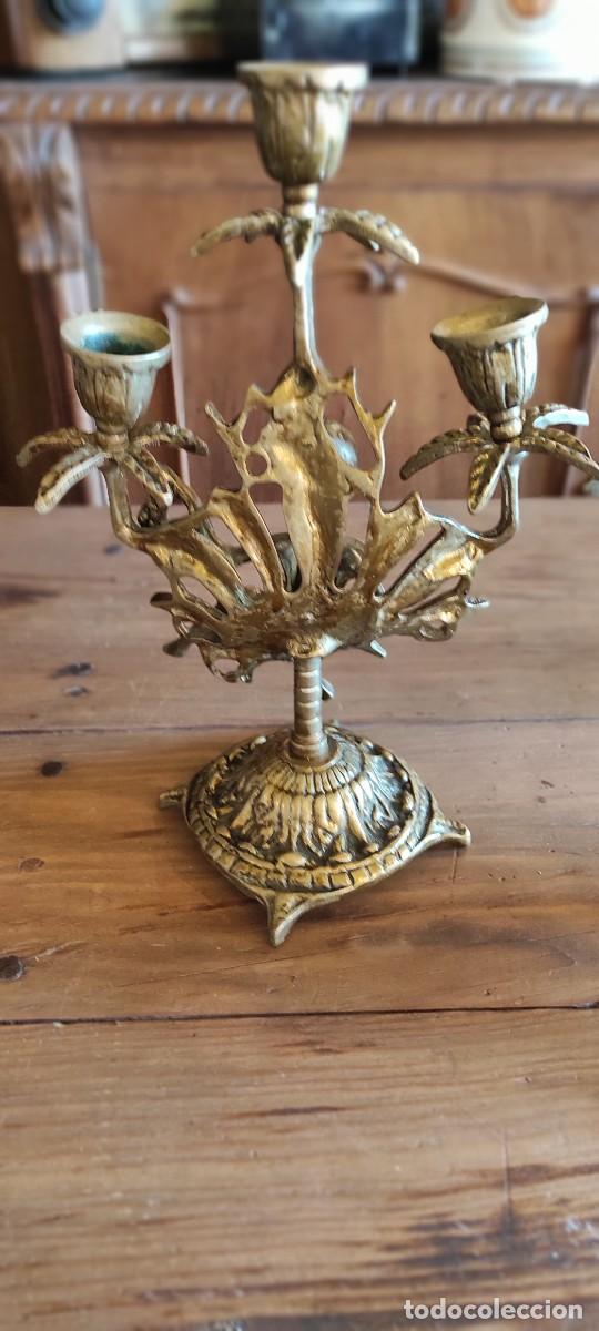 Relojes autom&aacute;ticos: RELOJ DE BRONCE Y PAREJA DE CANDELABROS - Foto 5