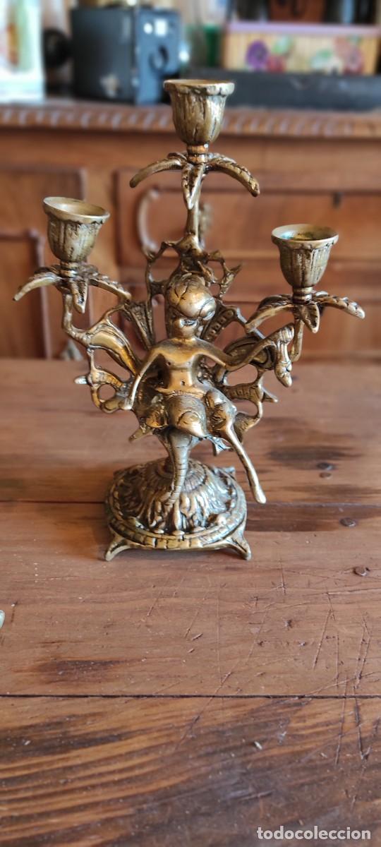 Relojes autom&aacute;ticos: RELOJ DE BRONCE Y PAREJA DE CANDELABROS - Foto 6