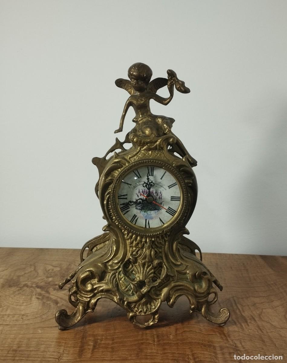 Relojes autom&aacute;ticos: Reloj de Sobremesa de Bronce Querub&iacute;n / jrsanchezantiques - Foto 1