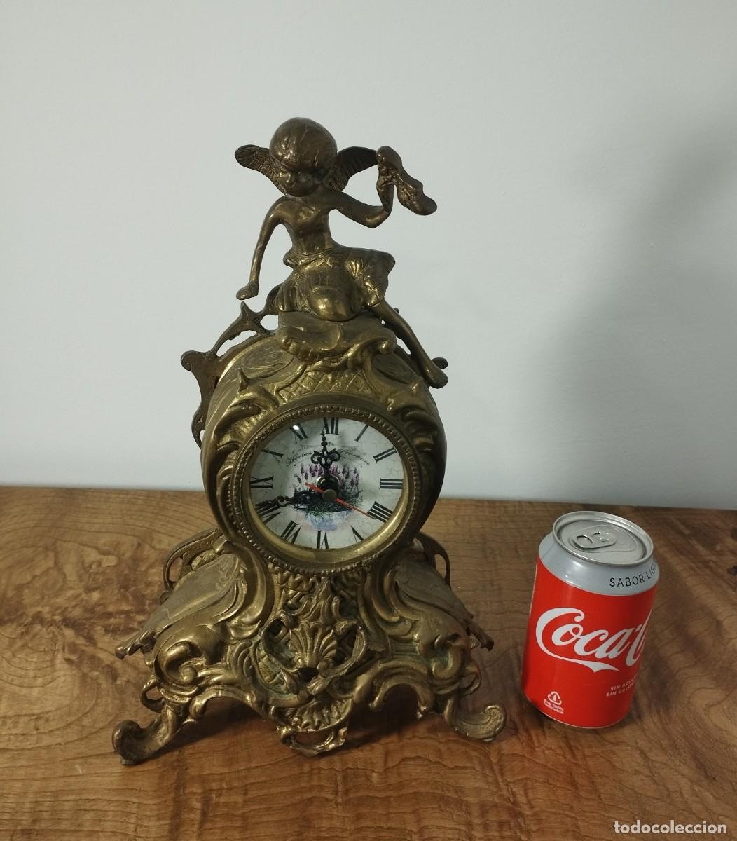 Relojes autom&aacute;ticos: Reloj de Sobremesa de Bronce Querub&iacute;n / jrsanchezantiques - Foto 2