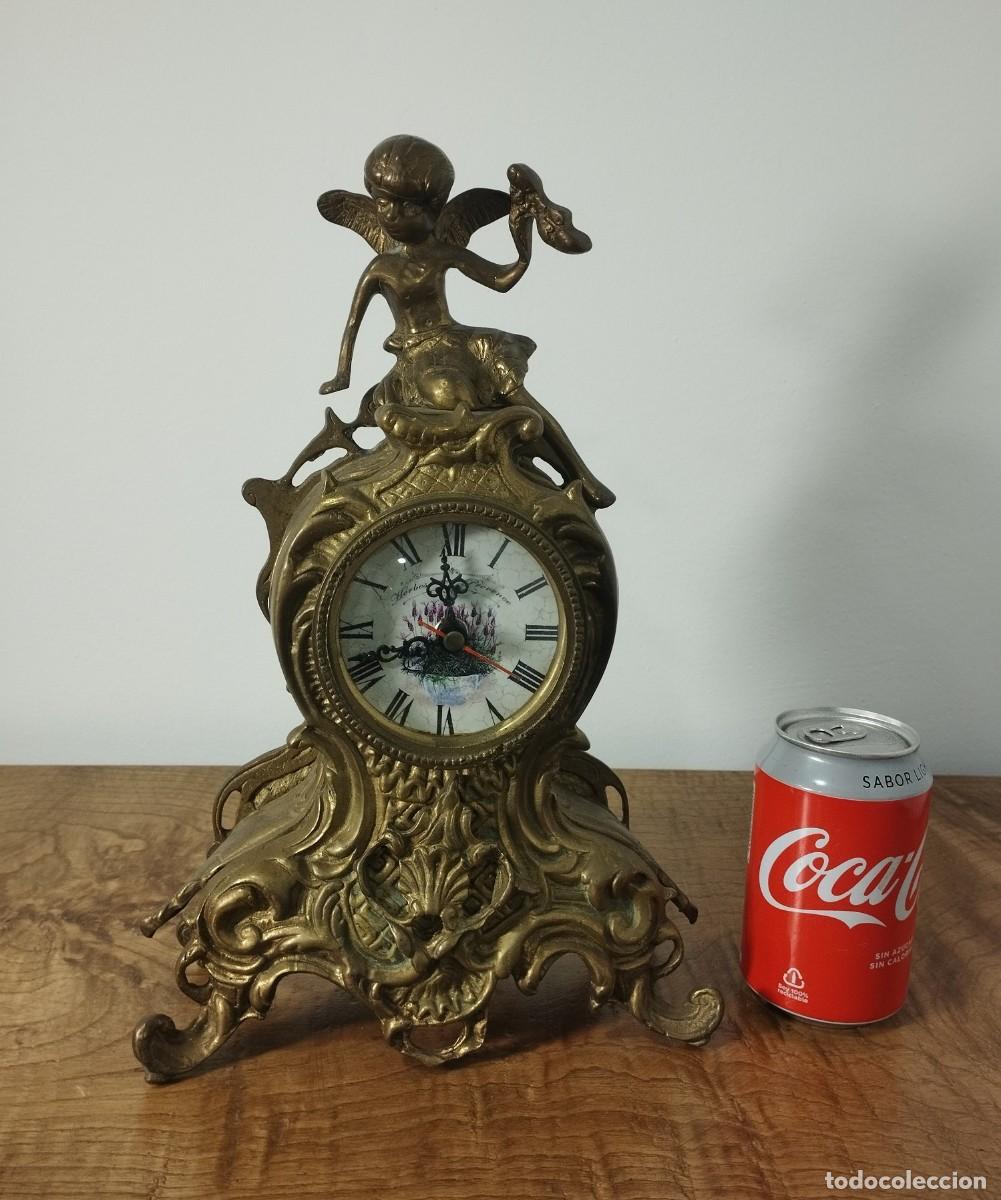 Relojes autom&aacute;ticos: Reloj de Sobremesa de Bronce Querub&iacute;n / jrsanchezantiques - Foto 3