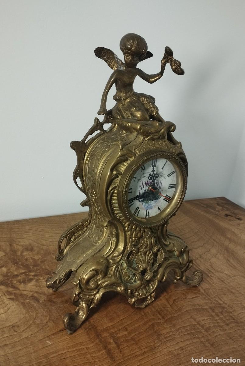 Relojes autom&aacute;ticos: Reloj de Sobremesa de Bronce Querub&iacute;n / jrsanchezantiques - Foto 4