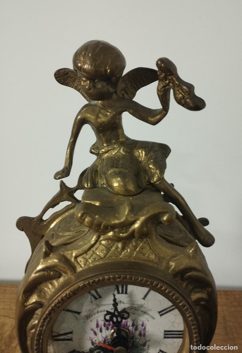Relojes autom&aacute;ticos: Reloj de Sobremesa de Bronce Querub&iacute;n / jrsanchezantiques - Foto 5