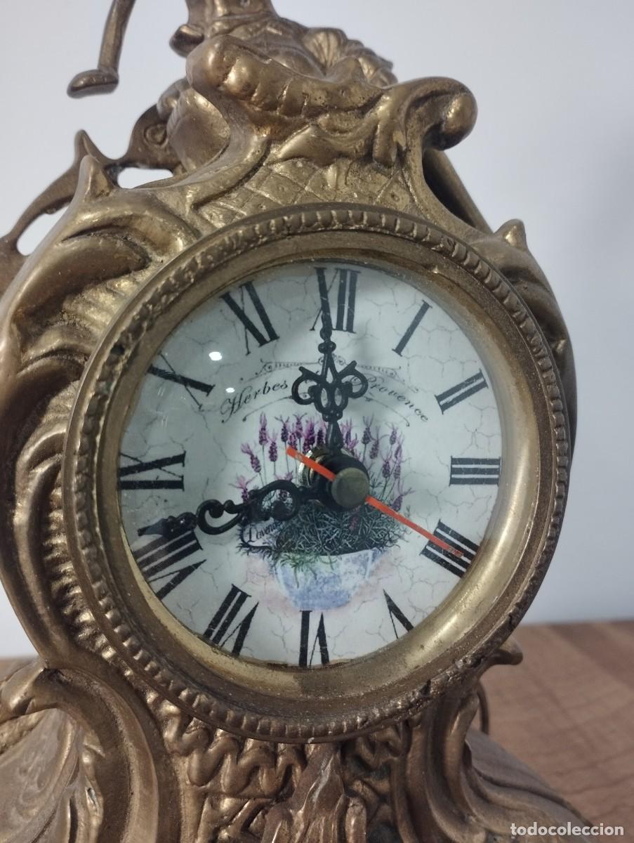 Relojes autom&aacute;ticos: Reloj de Sobremesa de Bronce Querub&iacute;n / jrsanchezantiques - Foto 6