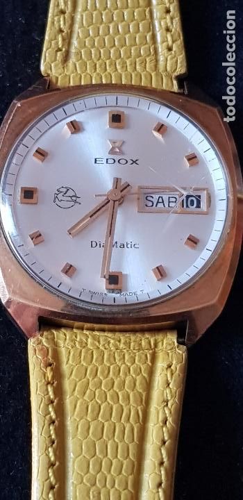 Relojes autom&aacute;ticos: EDOX AUTOMATICO,CON LOGO DE PEGASO,FUNCIONANDO DA&Ntilde;ANO EL CRISTAL - Foto 1