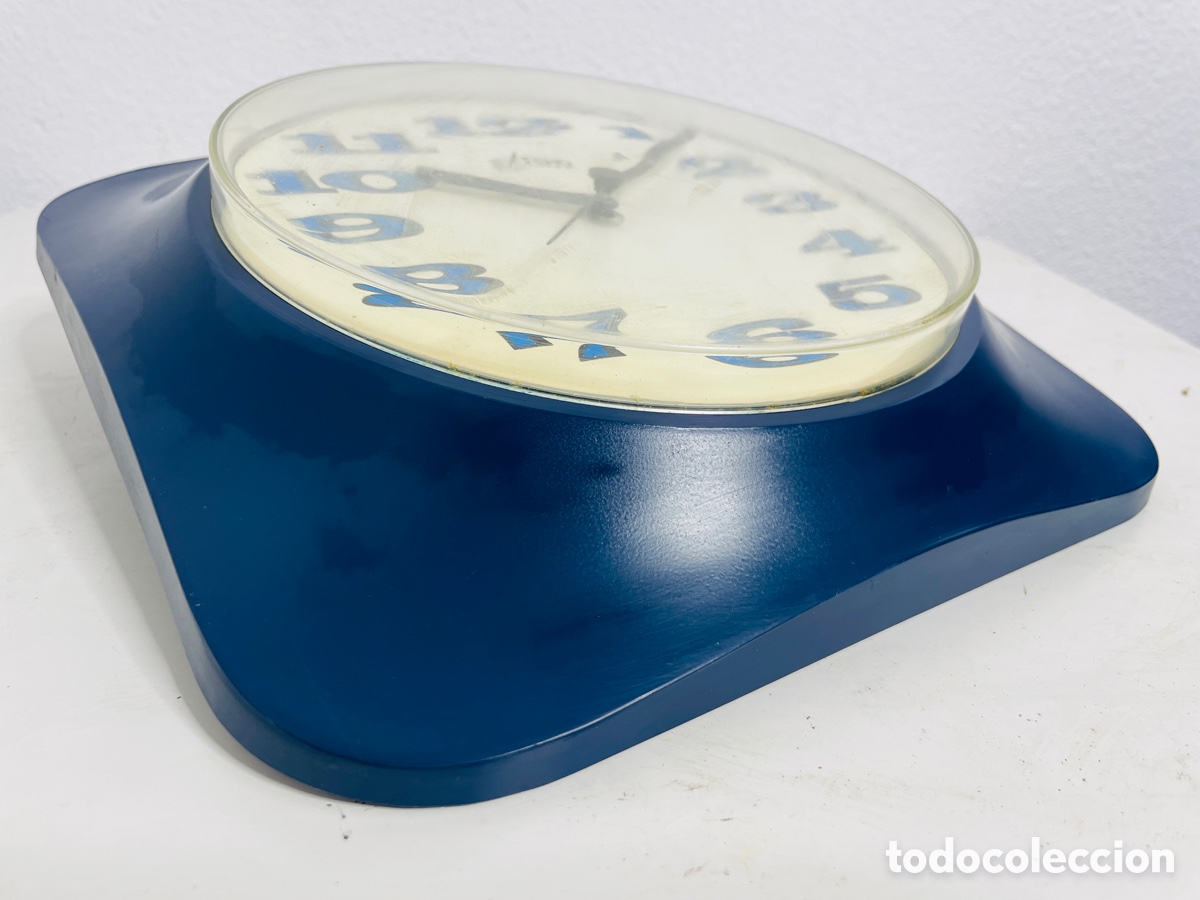 Relojes autom&aacute;ticos: Wall Clock Vintage Blue - Foto 2