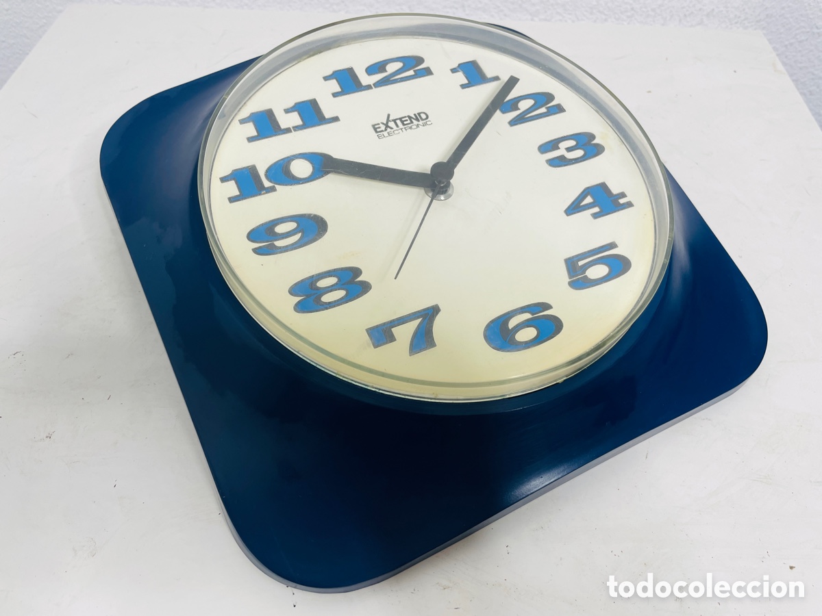 Relojes autom&aacute;ticos: Wall Clock Vintage Blue - Foto 3