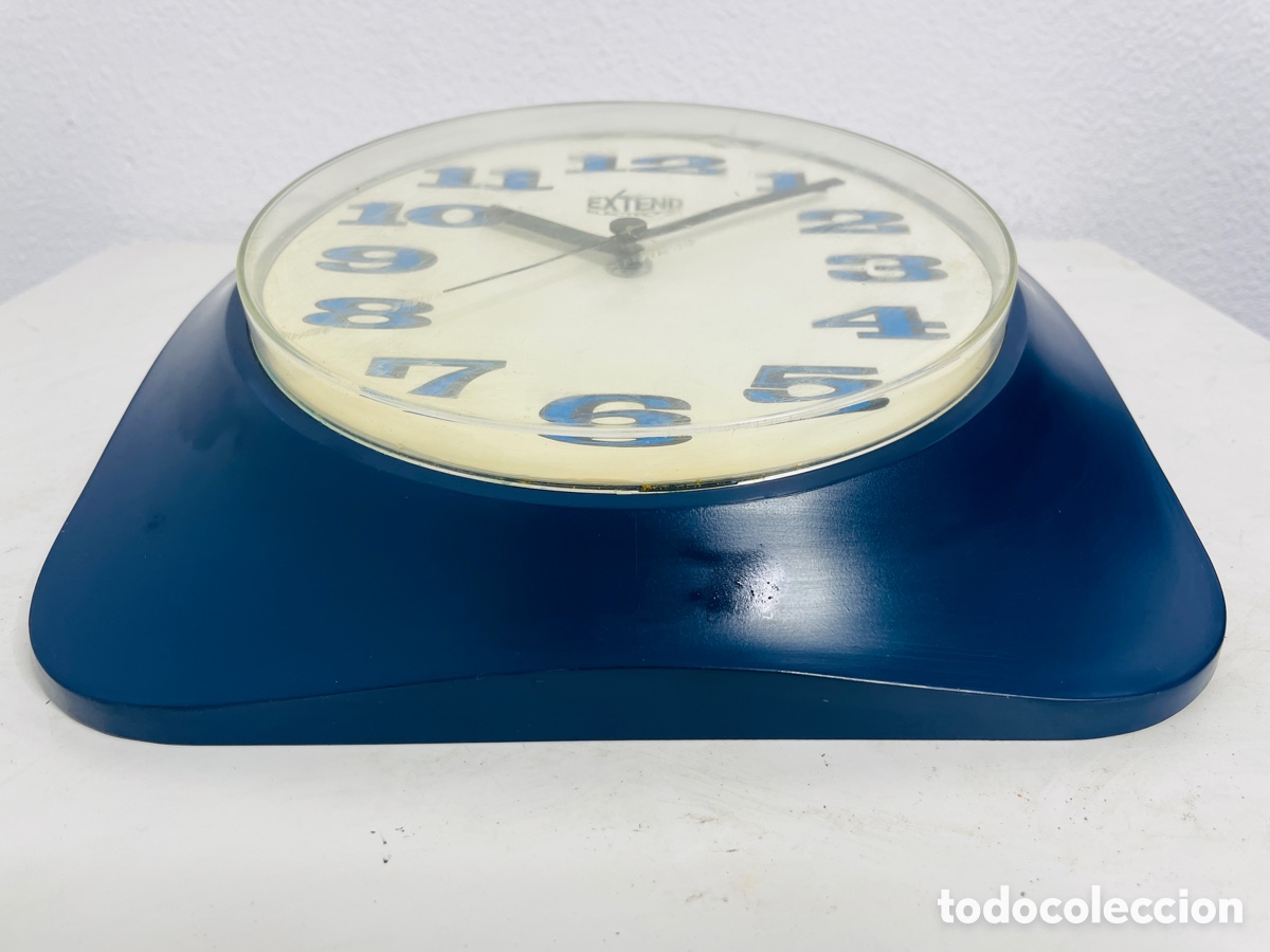 Relojes autom&aacute;ticos: Wall Clock Vintage Blue - Foto 4