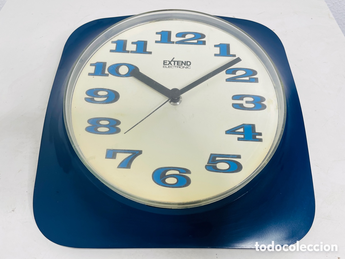 Relojes autom&aacute;ticos: Wall Clock Vintage Blue - Foto 5