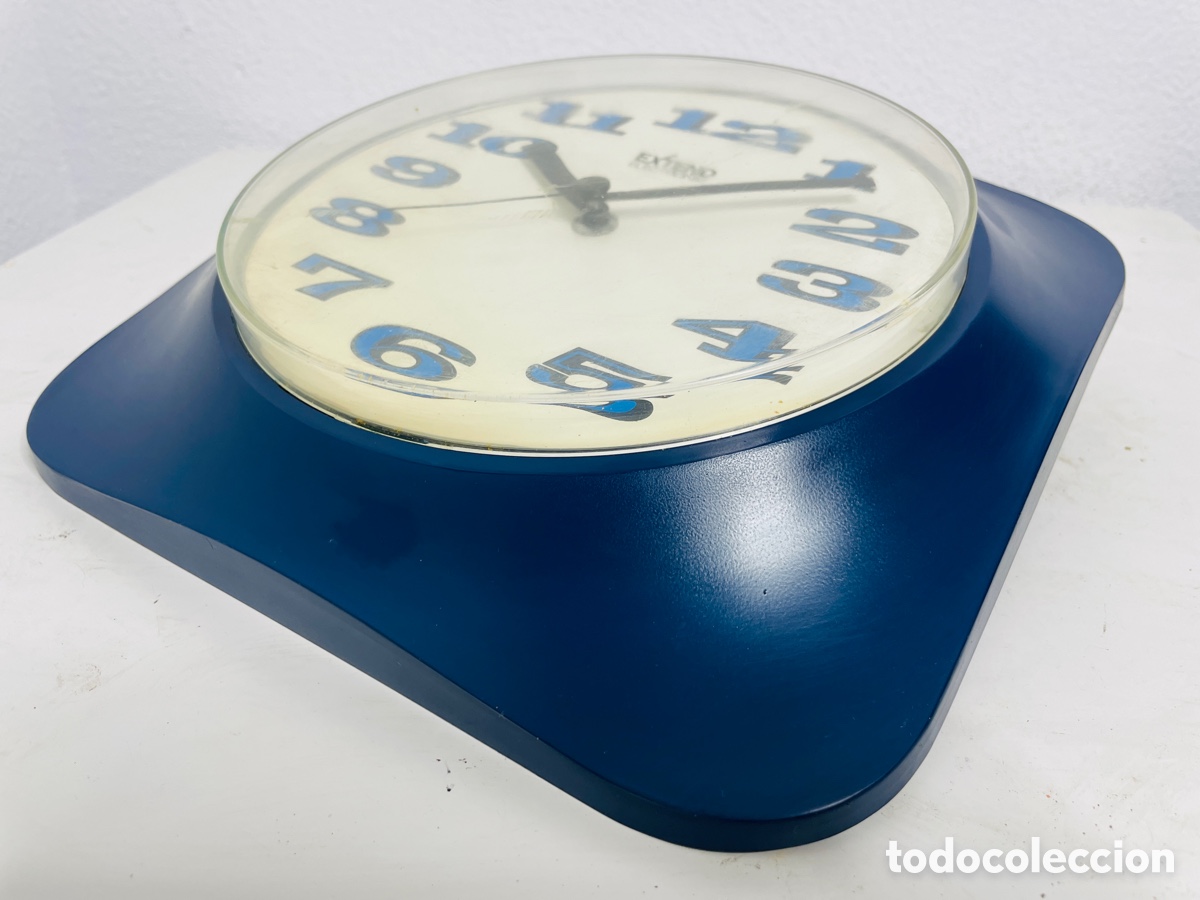 Relojes autom&aacute;ticos: Wall Clock Vintage Blue - Foto 6