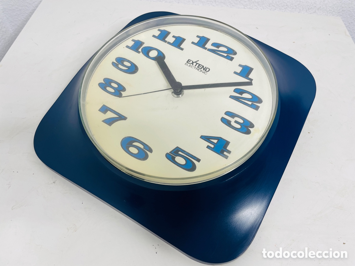 Relojes autom&aacute;ticos: Wall Clock Vintage Blue - Foto 7