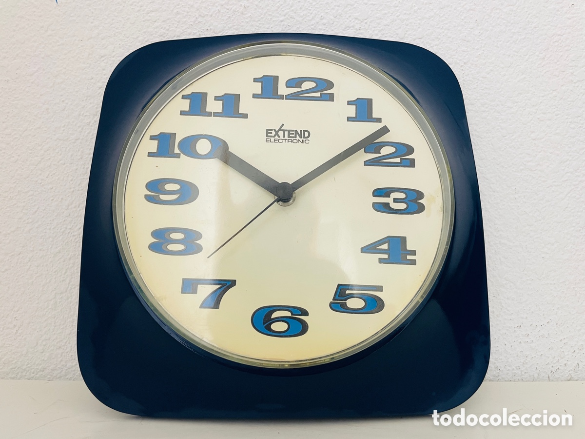 Relojes autom&aacute;ticos: Wall Clock Vintage Blue - Foto 8