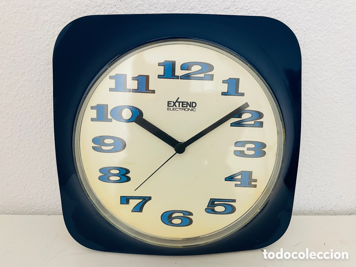 Relojes autom&aacute;ticos: Wall Clock Vintage Blue - Foto 9