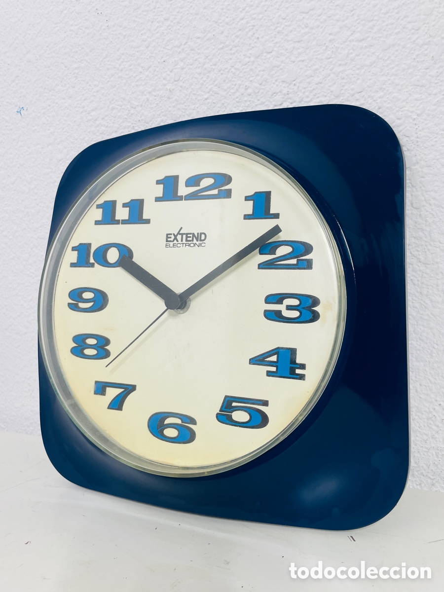 Relojes autom&aacute;ticos: Wall Clock Vintage Blue - Foto 10