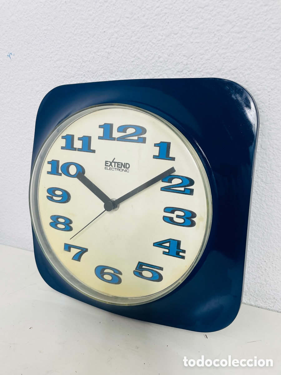 Relojes autom&aacute;ticos: Wall Clock Vintage Blue - Foto 11