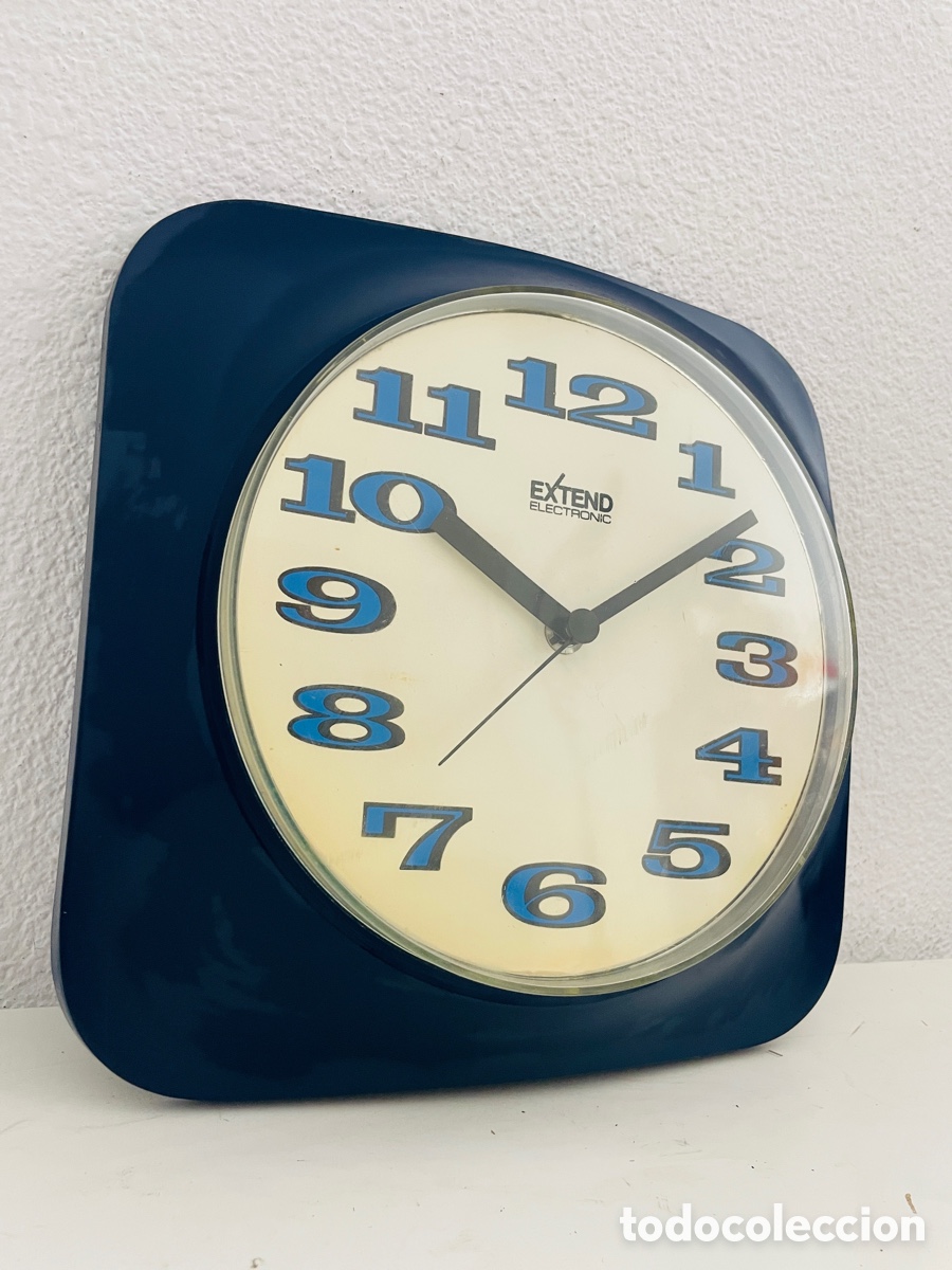 Relojes autom&aacute;ticos: Wall Clock Vintage Blue - Foto 12