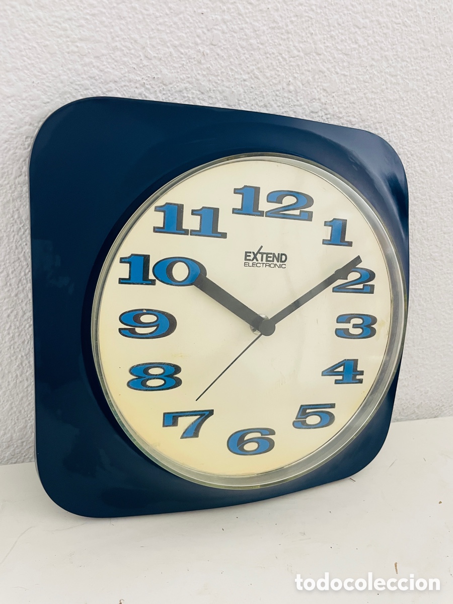 Relojes autom&aacute;ticos: Wall Clock Vintage Blue - Foto 13