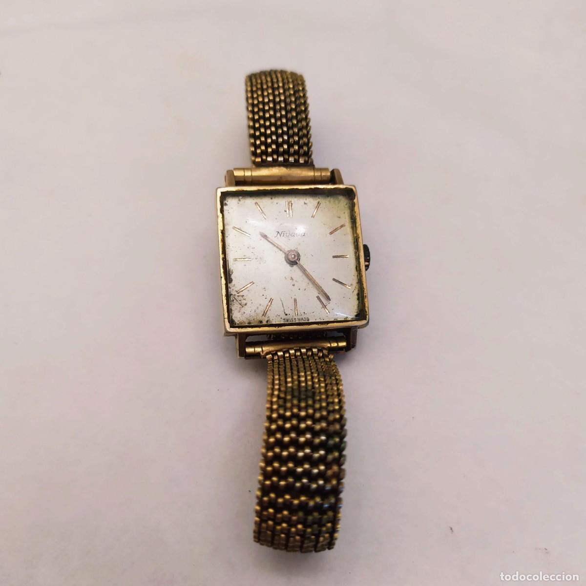 Relojes autom&aacute;ticos: Reloj Nivada. Mujer. Dorado. Correa de malla. - Foto 2