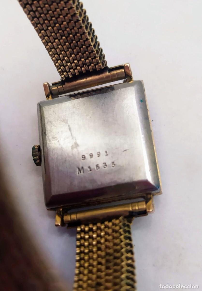 Relojes autom&aacute;ticos: Reloj Nivada. Mujer. Dorado. Correa de malla. - Foto 3
