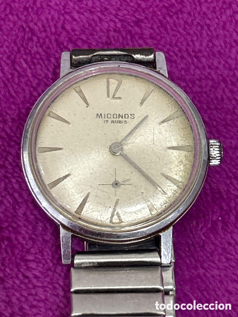 Relojes autom&aacute;ticos: ANTIGUO RELOJ AUTOM&Aacute;TICO MICONOS 17 RUBIS - Foto 2