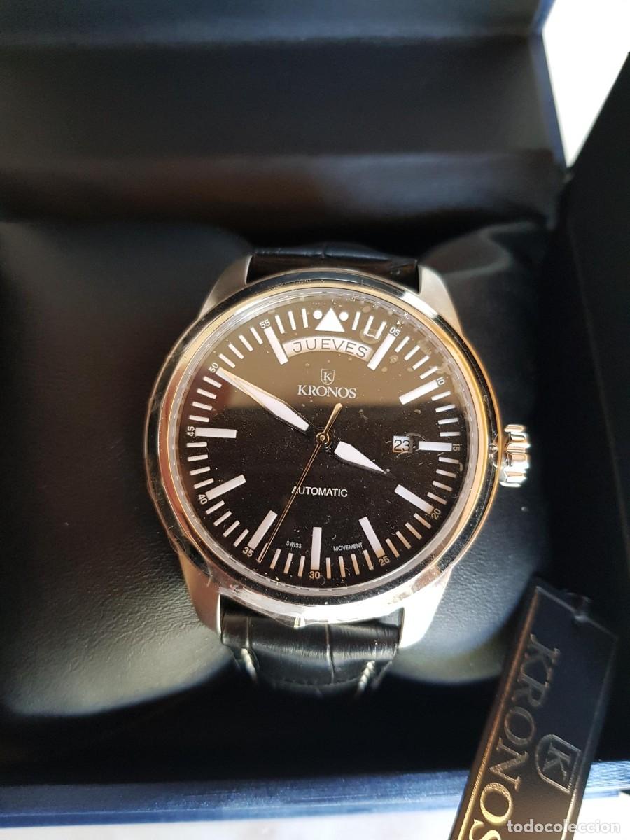 Relojes autom&aacute;ticos: RELOJ KRONOS PILOT AUTOMATIC DAY DATE BLACK - Foto 9