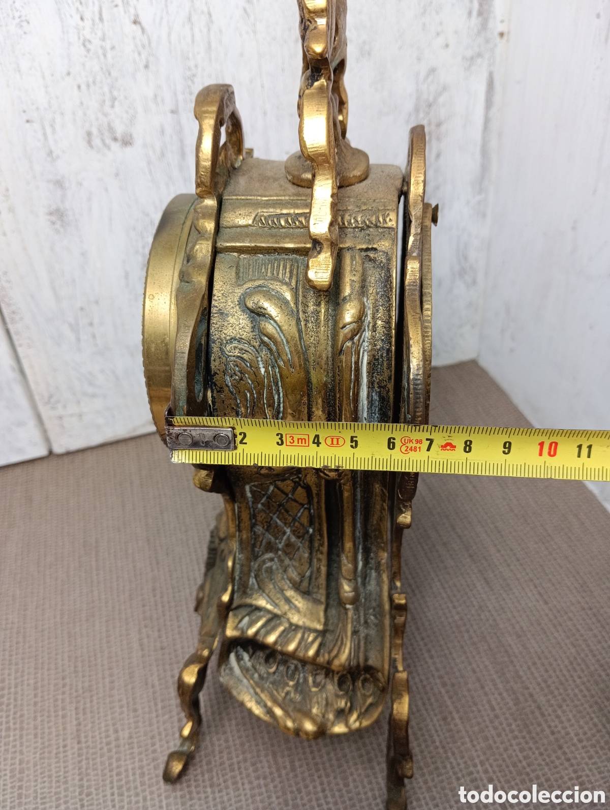 Relojes autom&aacute;ticos: ANTIGUO RELOJ SOBREMESA EN LAT&Oacute;N. - Foto 6
