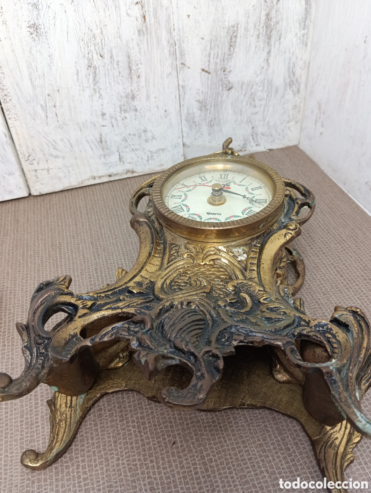 Relojes autom&aacute;ticos: ANTIGUO RELOJ SOBREMESA EN LAT&Oacute;N. - Foto 10