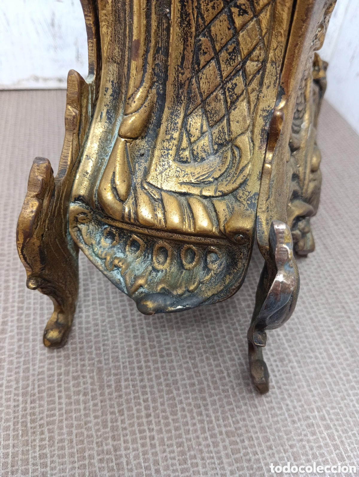 Relojes autom&aacute;ticos: ANTIGUO RELOJ SOBREMESA EN LAT&Oacute;N. - Foto 14