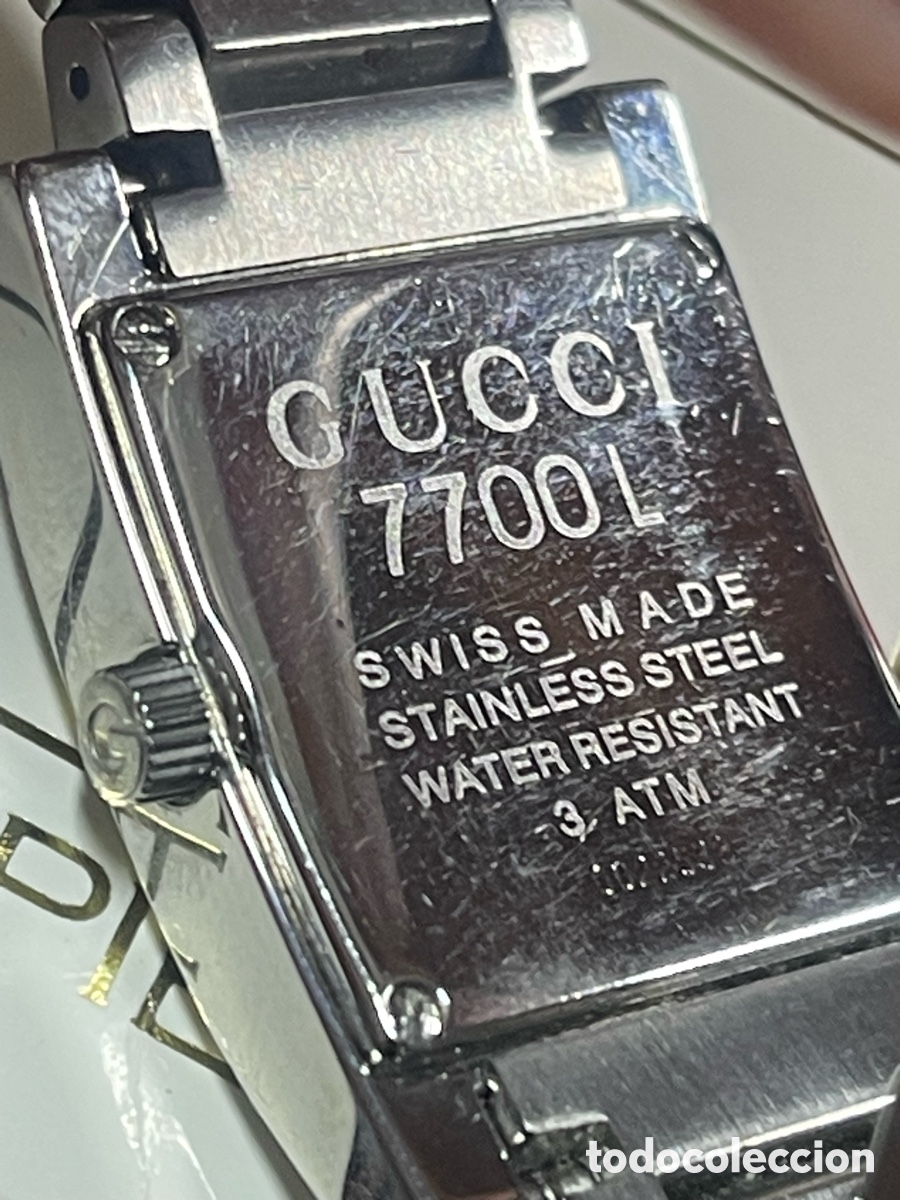 Relojes autom&aacute;ticos: Reloj Gucci 7700L unisex rectangular - Foto 3