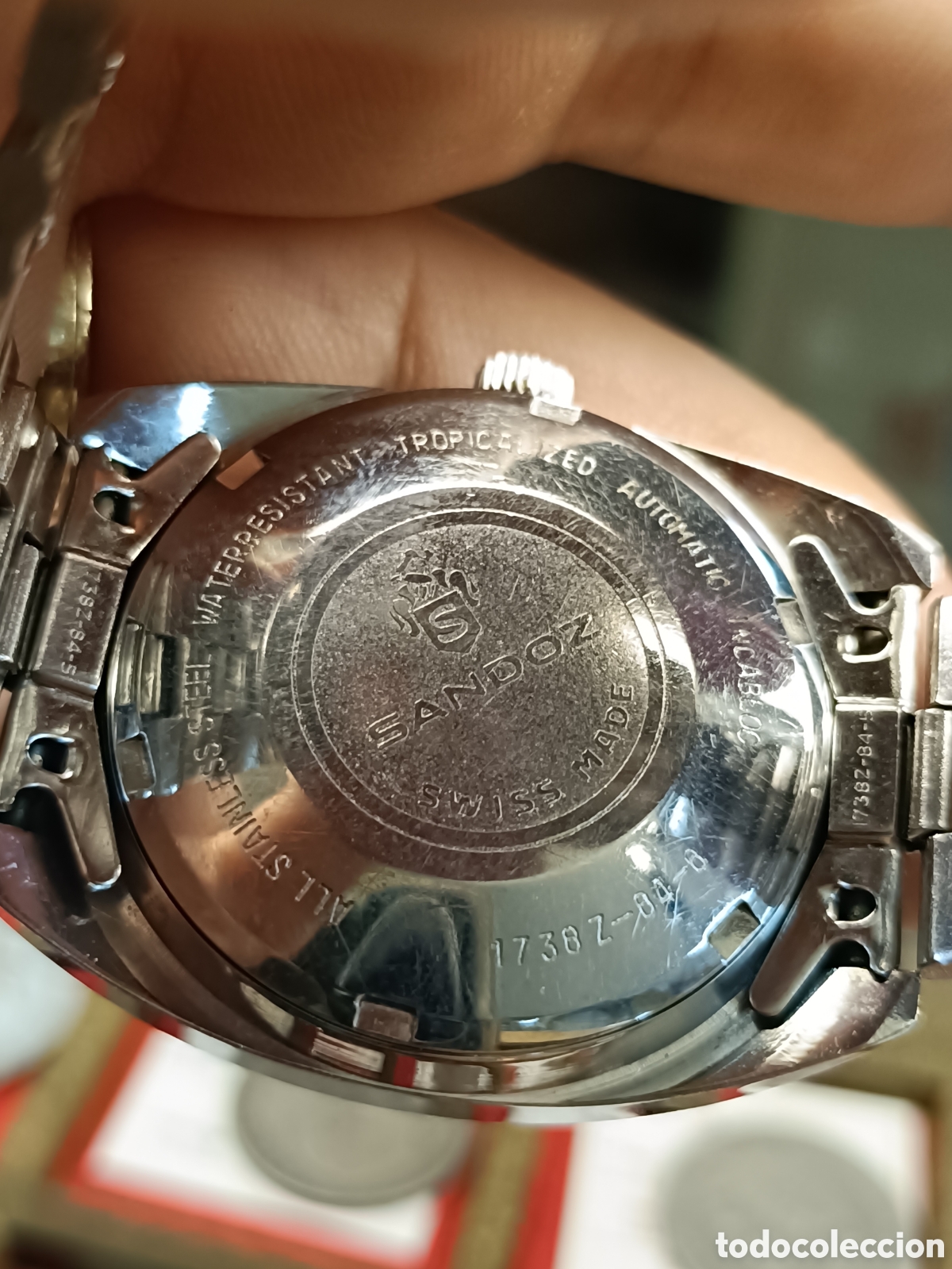 Relojes autom&aacute;ticos: RELOJ AUTOMATICO SANDOZ . ACERO . CORREA ORIGINAL. FUNCIONANDO . 33 MM - Foto 7