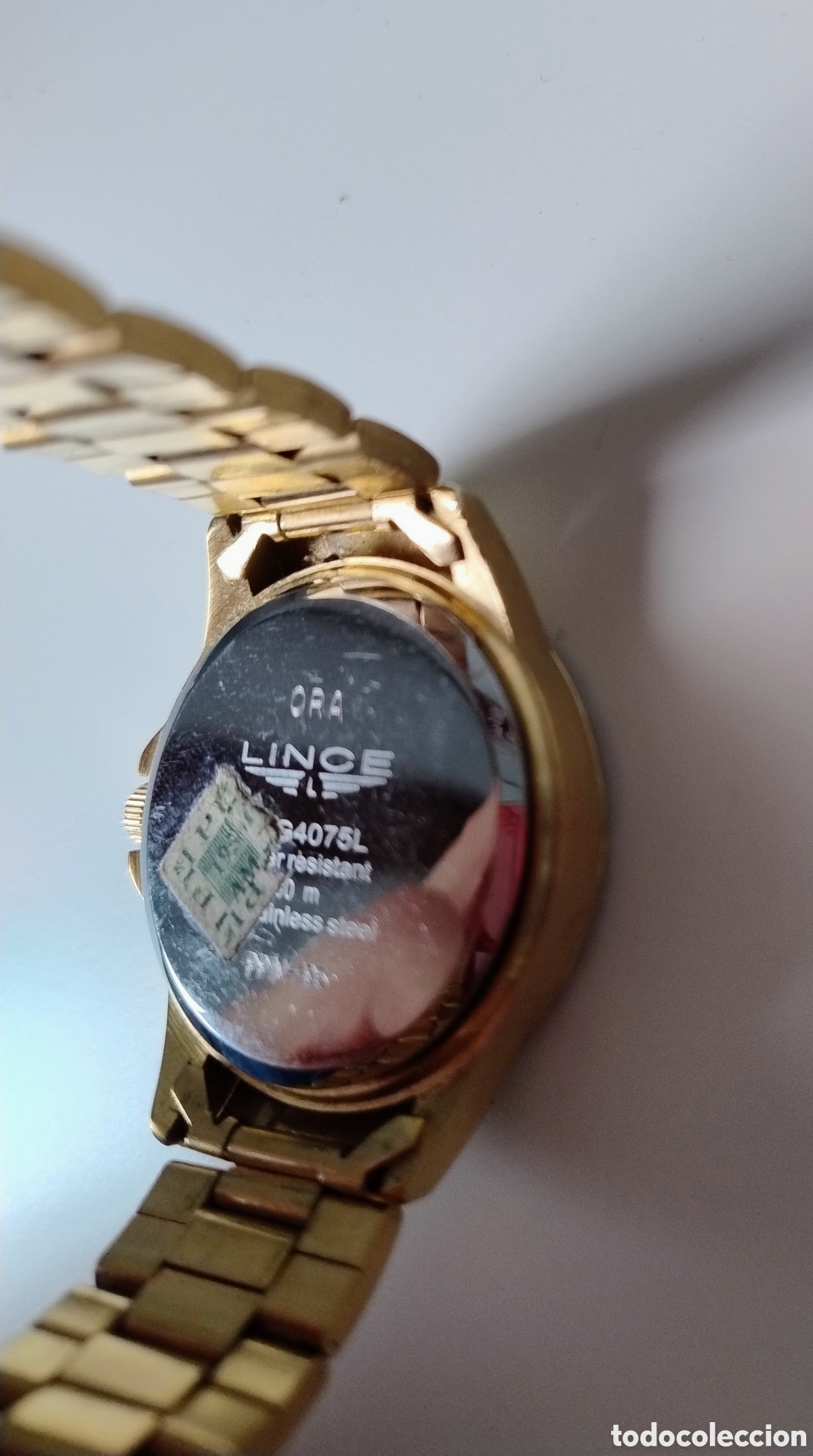 Relojes autom&aacute;ticos: Reloj dorado marca Lince - Foto 9