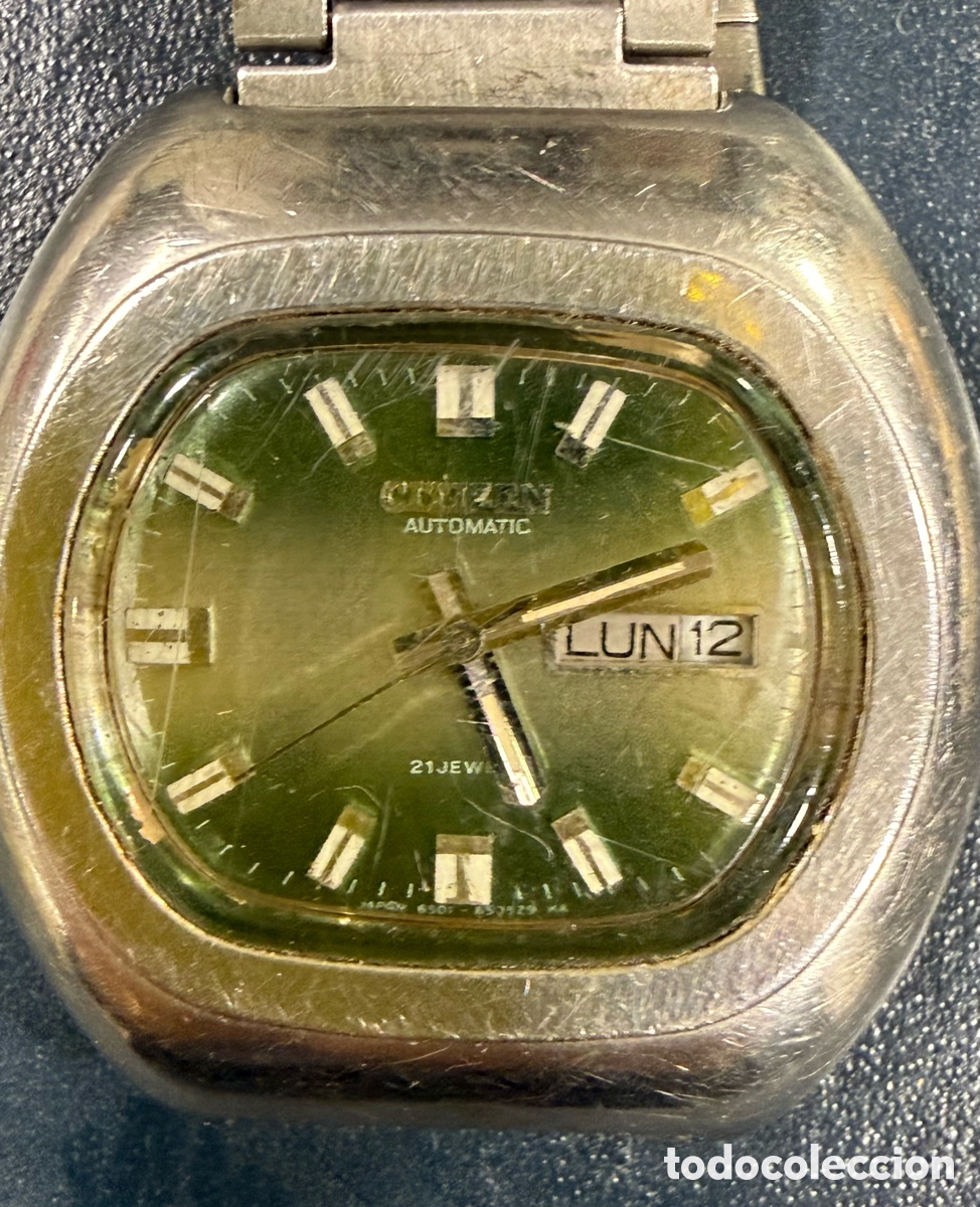 Relojes autom&aacute;ticos: Reloj CITIZEN AUTOMATIC Vintage &ndash; esfera verde + d&iacute;a/fecha