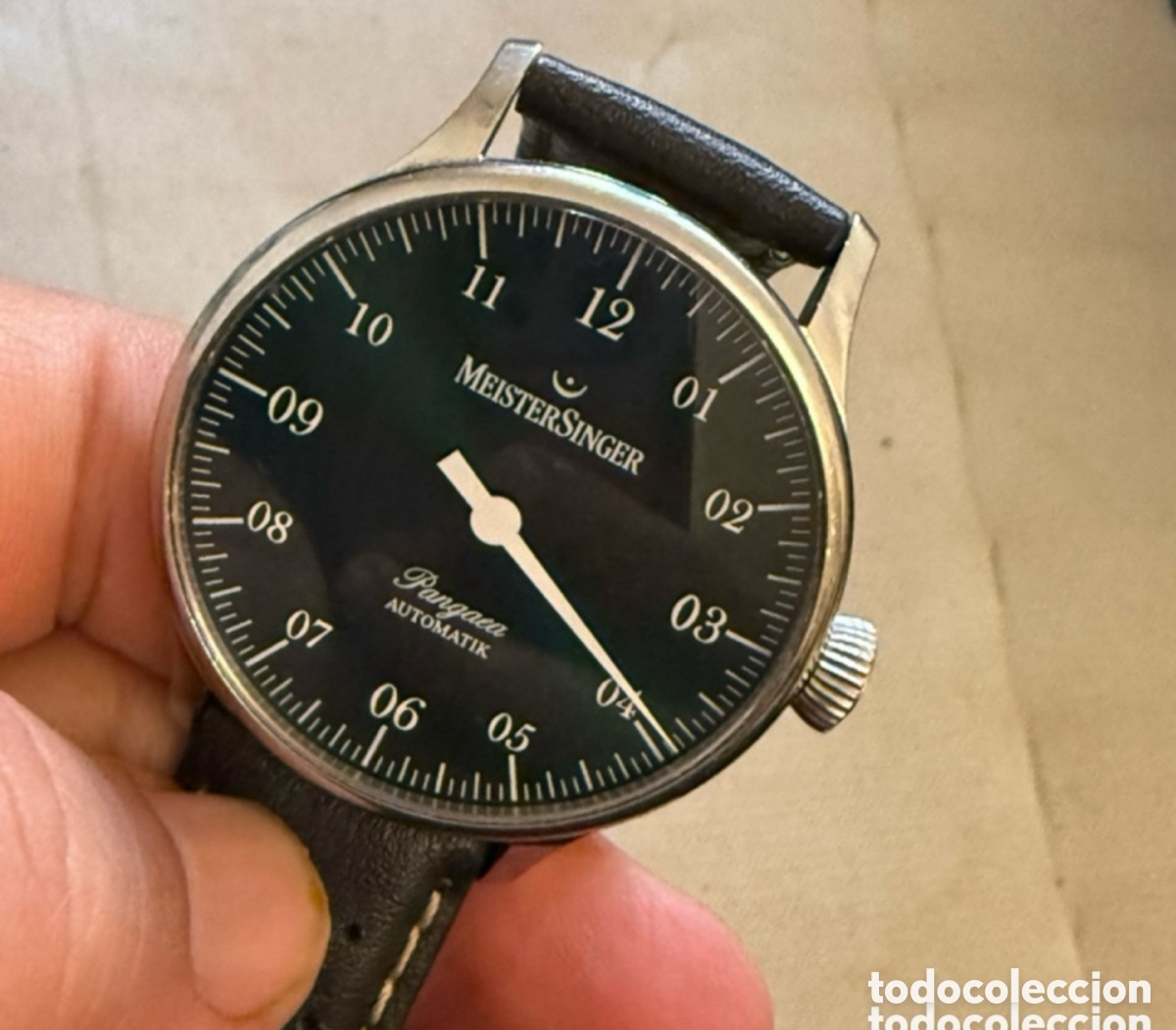 Rel&oacute;gios autom&aacute;ticos: MEISTERSINGER PANGAEA AUTOMATIK&rdquo; AZUL PROFUNDO RUPTURA SOLAR SOLO UNA AGUJA. RARO