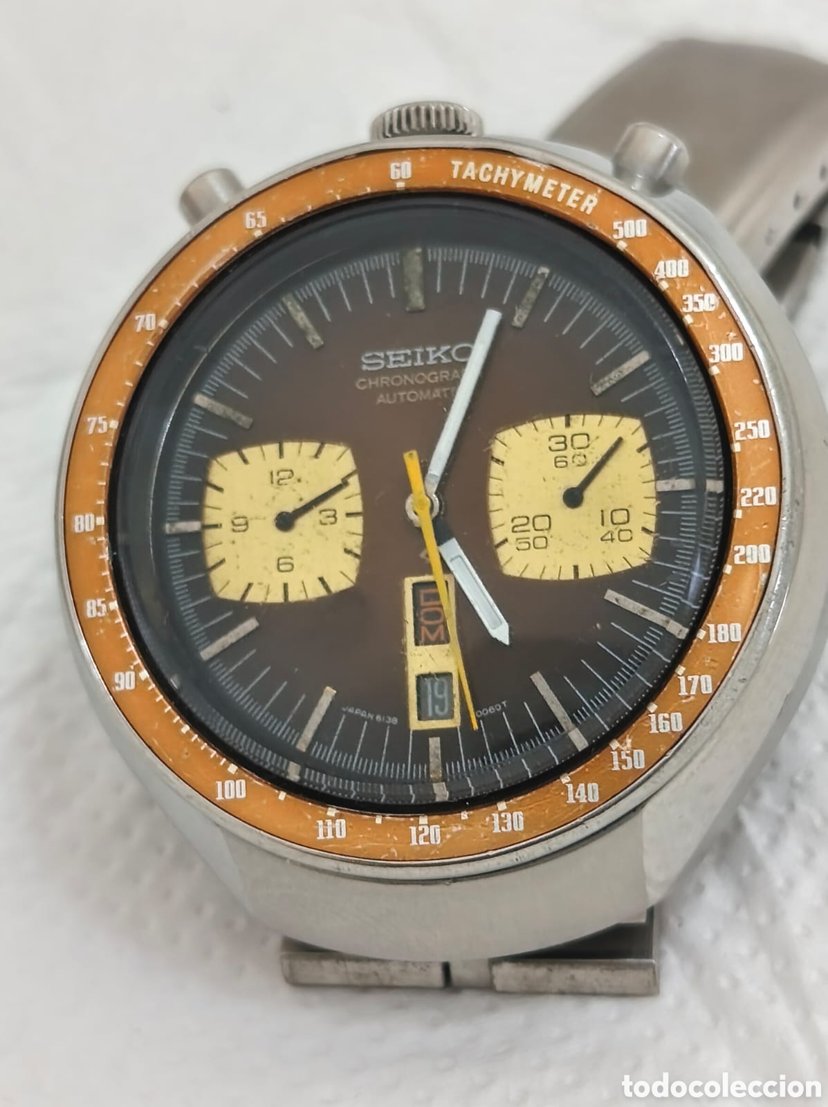 Relojes autom&aacute;ticos: Vintage excelente reloj SEIKO cron&oacute;grafo autom&aacute;tico BULLHEAD funcionando muy bien