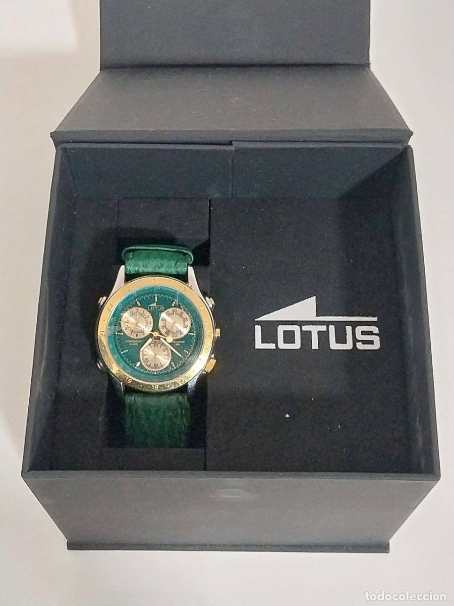 Relojes autom&aacute;ticos: Reloj Vintage Lotus World Time 9475 - Esfera Verde (Con Estuche)