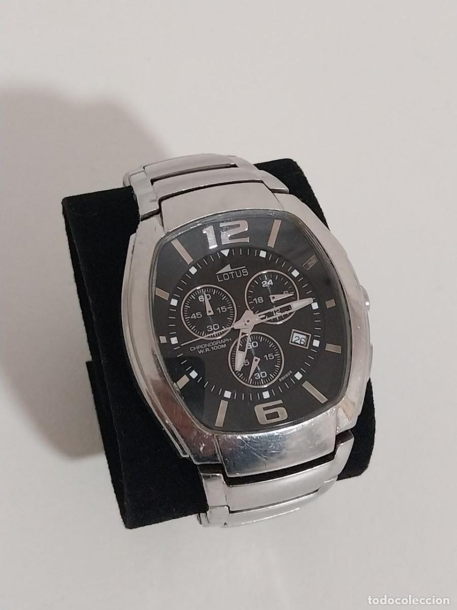 Relojes autom&aacute;ticos: Reloj Lotus Cron&oacute;grafo 9926 Acero - Esfera Negra (Con Estuche)