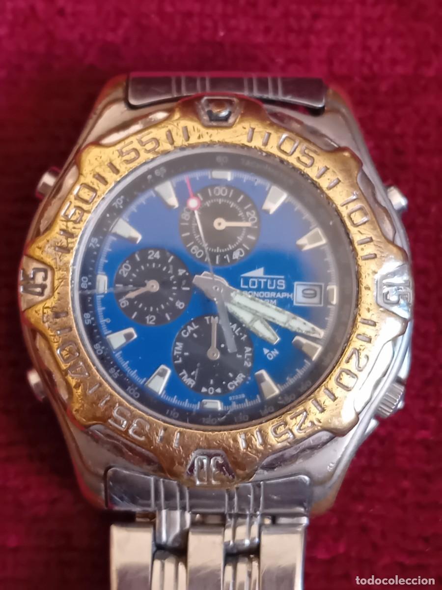 Relojes autom&aacute;ticos: Lotus con esfera azul cron&oacute;grafo, funcionando - Foto 1