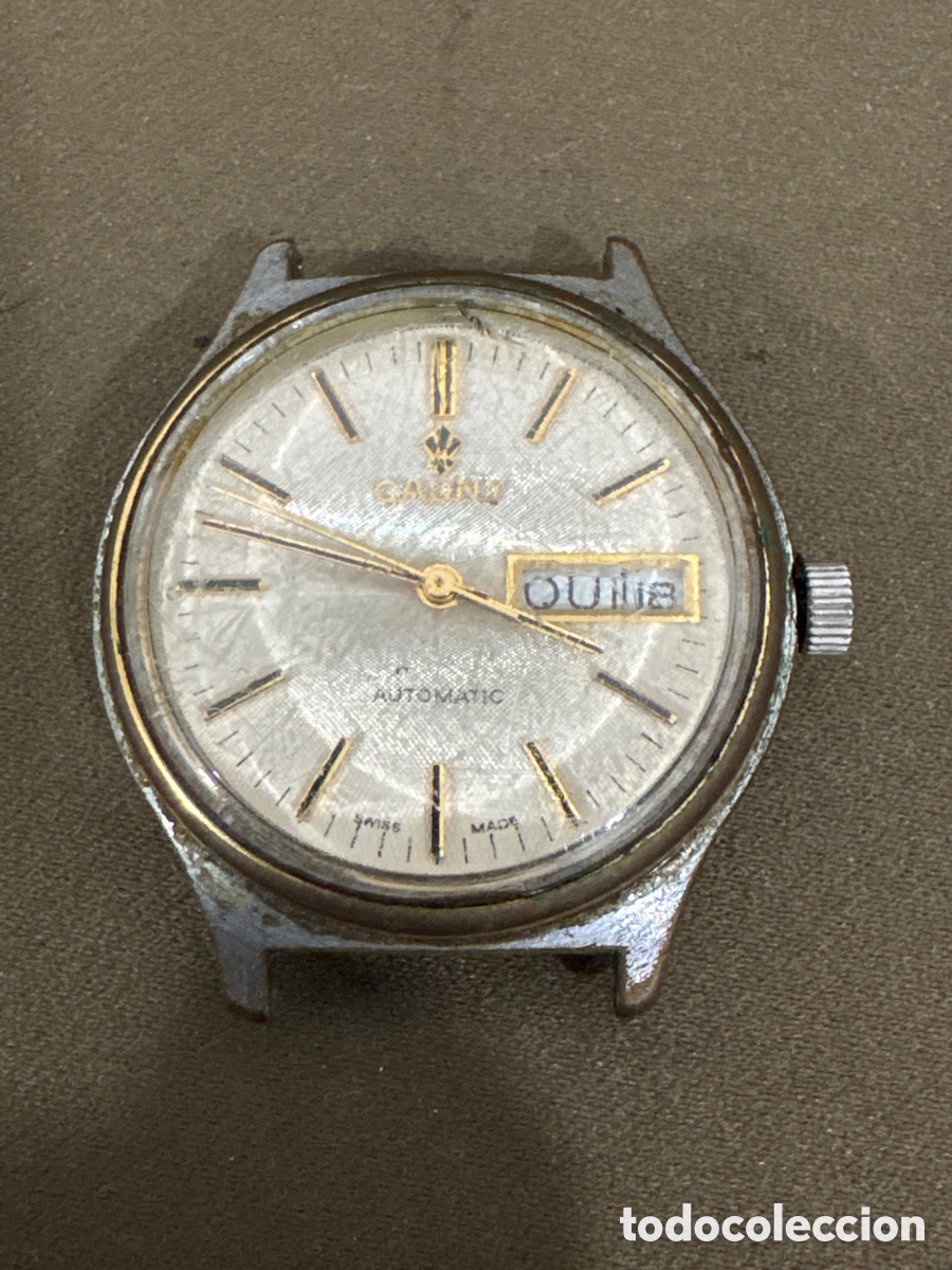Relojes autom&aacute;ticos: Antiguo reloj CAUNY,autom&aacute;tico,34MM sin contar Corona,doble calendario,FUNCIONA*ver fotos*
