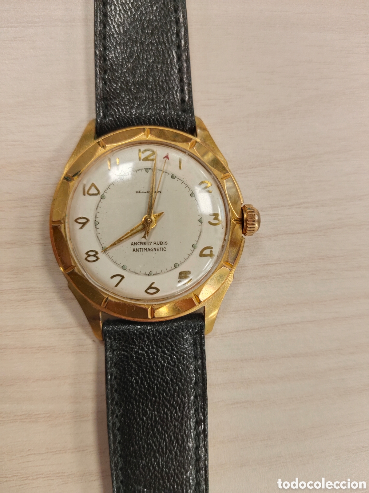 Automatic Watches: ANTIGUO RELOJ A&Ntilde;OS 60 - BESAN&Ccedil;ON - ANGRE 17 RUBIS CHAPADO EN ORO AUTOMATICO - FUNCIONANDO - ANTIMAG