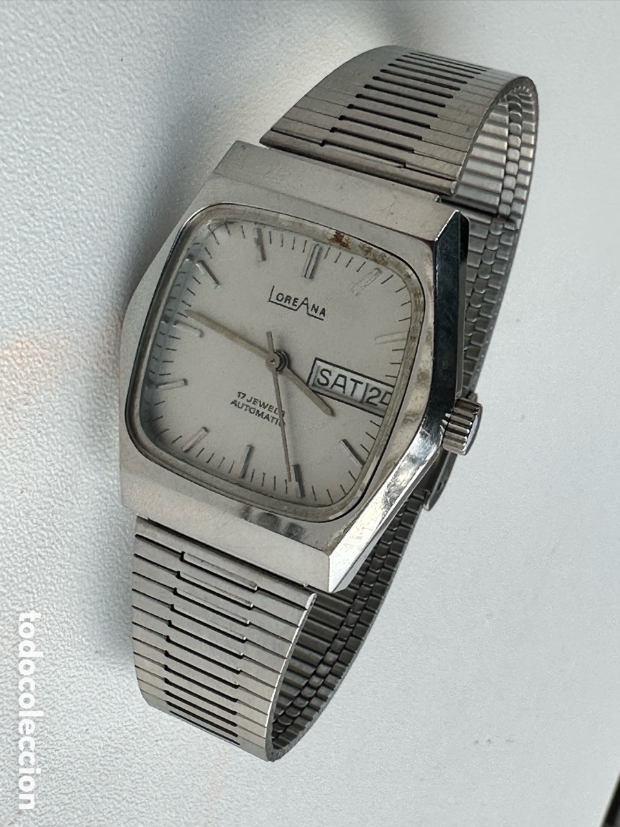 Orologi automatici: Antiguo Reloj LOREANA AUTOM&Aacute;TIC CALENDAR SWISS VINTAGE ACERO INOXIDABLE