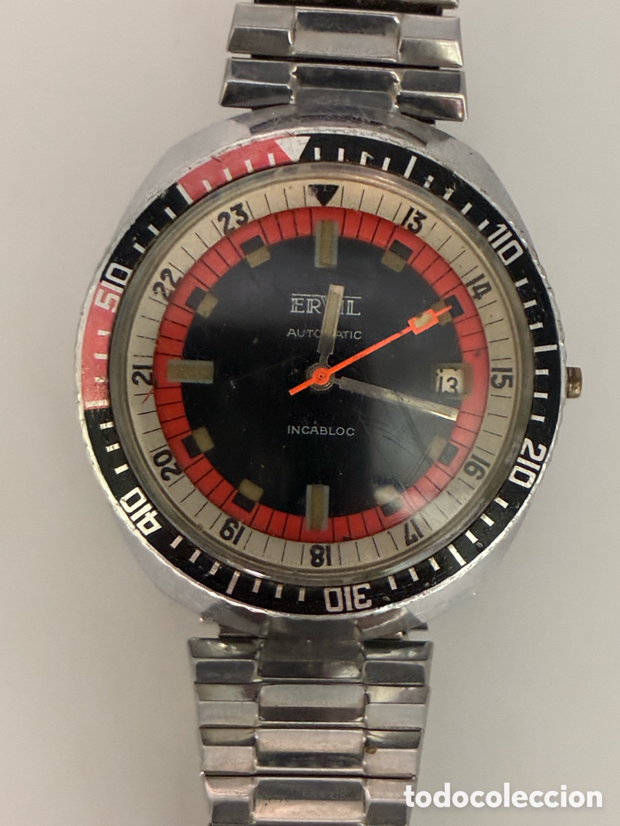 Relojes autom&aacute;ticos: RELOJ AUTOMATICO ERMIL AUTOMATIC WORLD TIME DIVER FUNCIONANDO