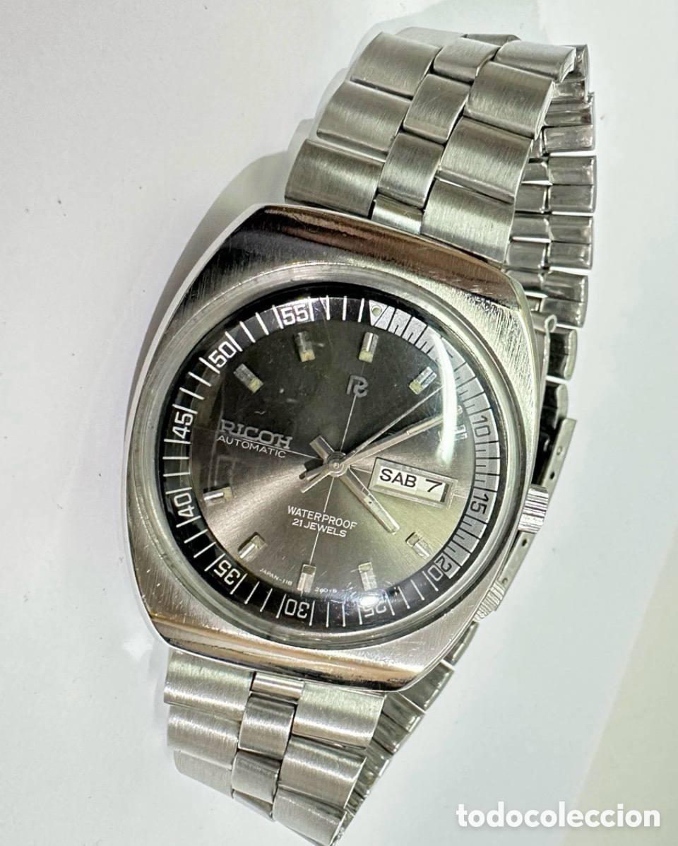 Rel&oacute;gios autom&aacute;ticos: Antiguo Reloj RICOH AUTOM&Aacute;TICO DIVER'S WATERPROOF CALENDAR JAPON VINTAGE